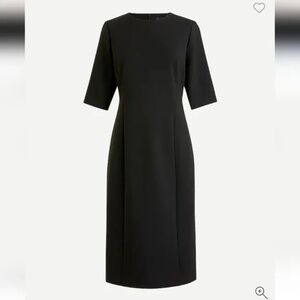 J. Crew Elbow Sleeve Classic Black Sheath Dress Size 6
